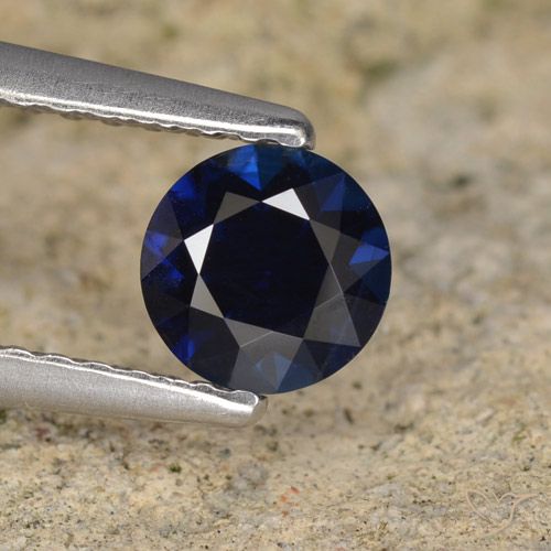 0.56ct 天然 ディープブルー サファイア, ラウンド, VVS