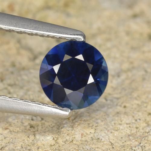 0.64ct 天然 トワイライトブルー サファイア, ラウンド, VVS