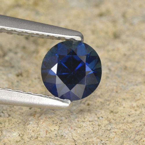0.51ct 天然 ディープブルー サファイア, ラウンド, VVS