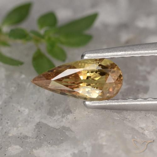 0.72ct 天然 Light Earth Orange サファイア, 洋梨の形, VS