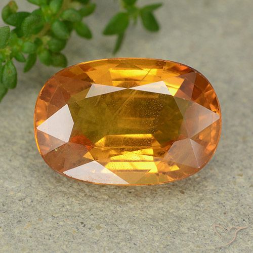 5.99ct 天然 ミディアムオレンジ サファイア, 楕円形, VS-SI