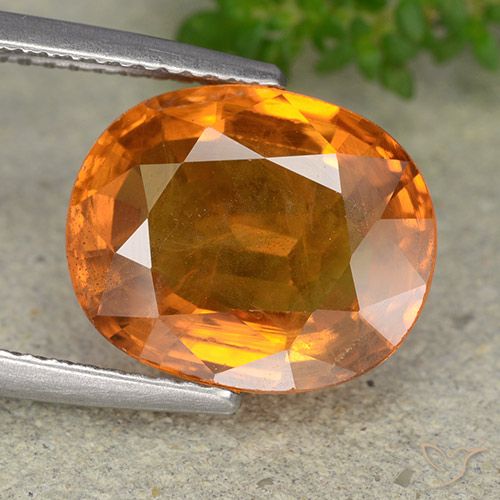6.70ct 天然 ミディアムダークオレンジ サファイア, 楕円形, VS-SI