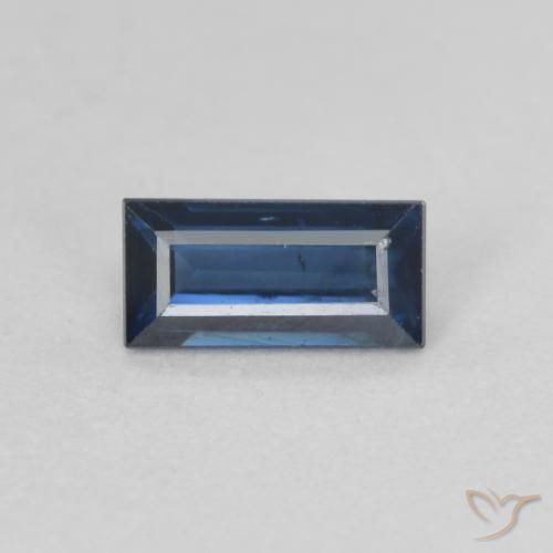 0.50ct 天然 トワイライトブルー サファイア, バゲット, VS-SI