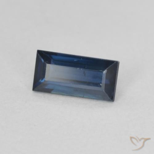 0.50カラットの天然トワイライトブルーサファイア、バゲット、VS-SI