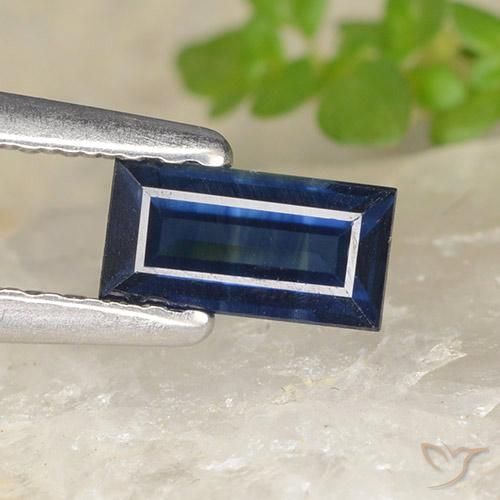 0.59ct 天然 トワイライトブルー サファイア, バゲット, VS