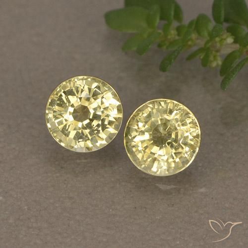 0.97ctw 天然 Medium Light-Yellow サファイア, ラウンド, VVS-VS