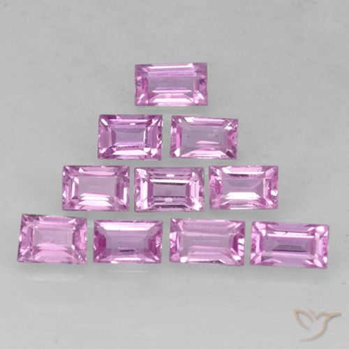 Shop natural 1.19ct 薄いロイヤルパープルピンク サファイア gems, バゲット, from マダガスカル at GemSelect. In stock, global shipping!