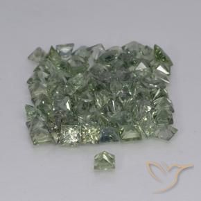 0.22カラットの天然薄いセージグリーンサファイア、四角形、VVS-VS