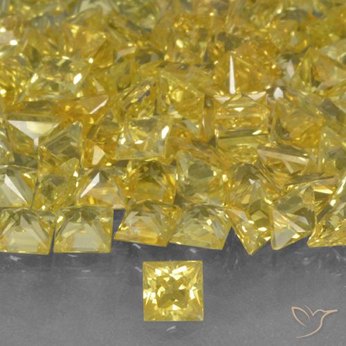 0.17ct 天然 イエロー サファイア, 四角形, VVS-VS