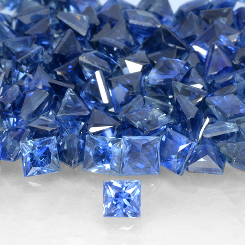 0.17カラットの天然ダークブルーサファイア、四角形、VVS-VS