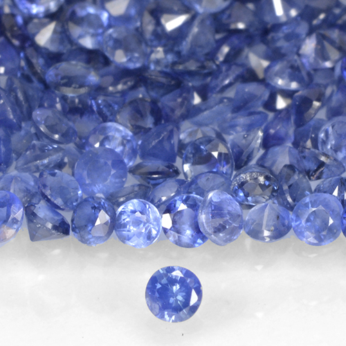 0.01カラットの天然パステルブルーサファイア、ラウンド、VS