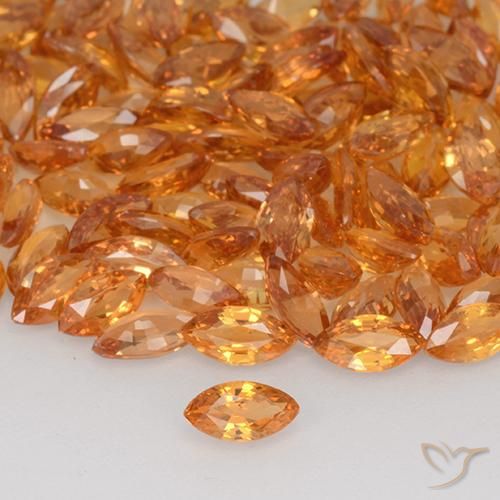 0.20ct 天然 タイガーオレンジ サファイア, マーキーズ, VVS-VS