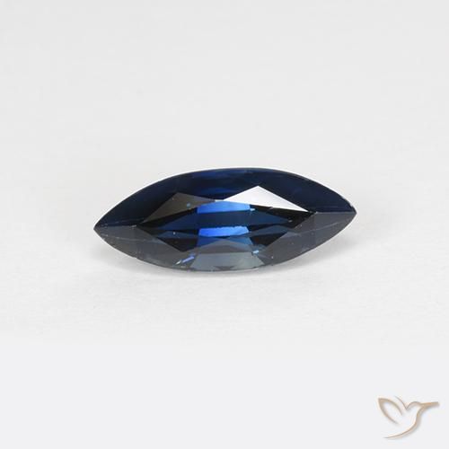 0.97 ct ルース ブルー サファイア、9.8 x 3.8 mm マーキス カット、マダガスカル産, Photo A