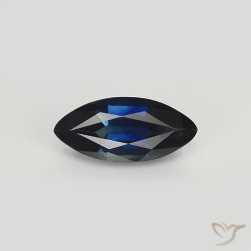 1.02 ct ルース ブルー サファイア、9.6 x 4.4 mm マーキス カット、マダガスカル産, Photo A