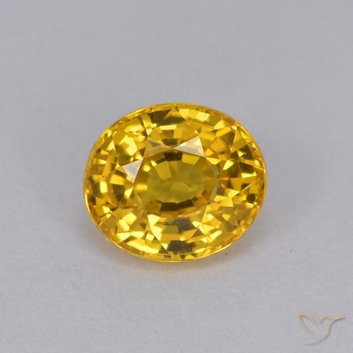 1.01ct 天然 濃いゴールデンオレンジ サファイア, 楕円形, VVS