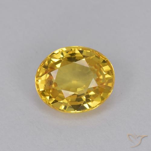 0.99ct 天然 ゴールド サファイア, 楕円形, VVS