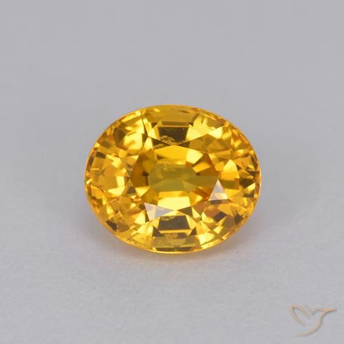1.22ct 天然 ダークゴールデン サファイア, 楕円形, VVS