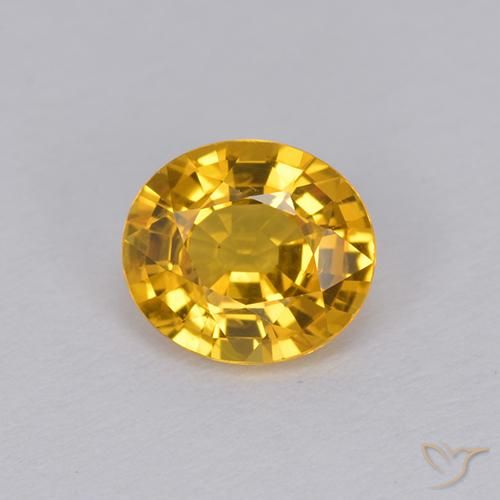 1.05ct 天然 ダークゴールデン サファイア, 楕円形, VVS-VS