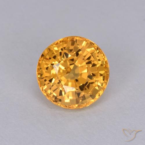 1.05ct 天然 ゴールド サファイア, ラウンド, VVS