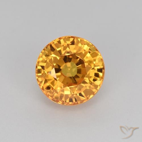 1.16ct 天然 ミディアムオレンジ サファイア, ラウンド, VVS