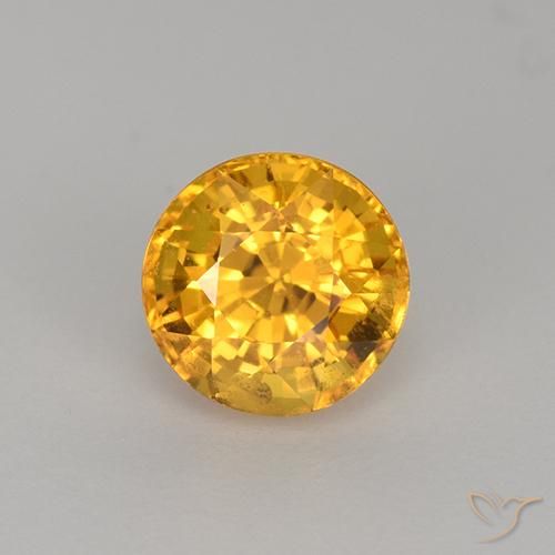 1.11ct 天然 濃いゴールデンオレンジ サファイア, ラウンド, VVS-VS