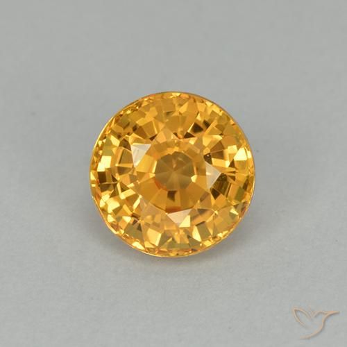 1.05ct 天然 ダークゴールデン サファイア, ラウンド, VVS