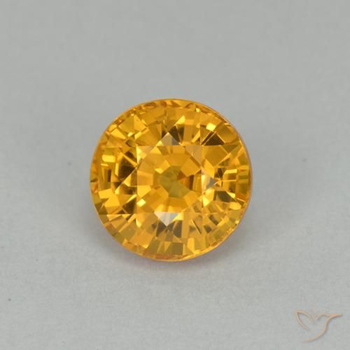 1.00ct 天然 ダークゴールデン サファイア, ラウンド, VVS