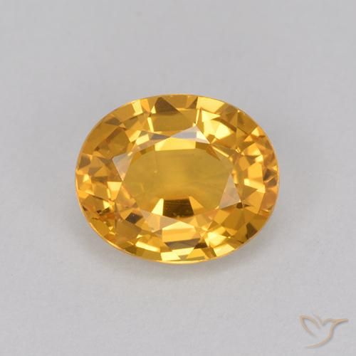 1.11ct 天然 ダークゴールデン サファイア, 楕円形, VVS