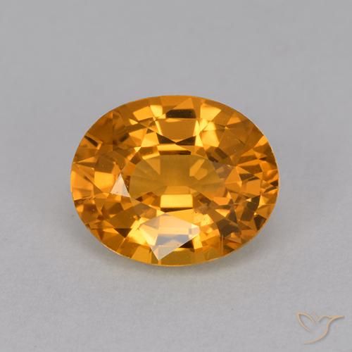 1.14ct 天然 濃いオレンジゴールド サファイア, 楕円形, VVS