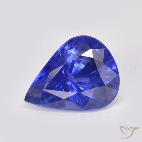 4.38ct 天然 濃いバイオレットブルー サファイア, 洋梨の形, VS