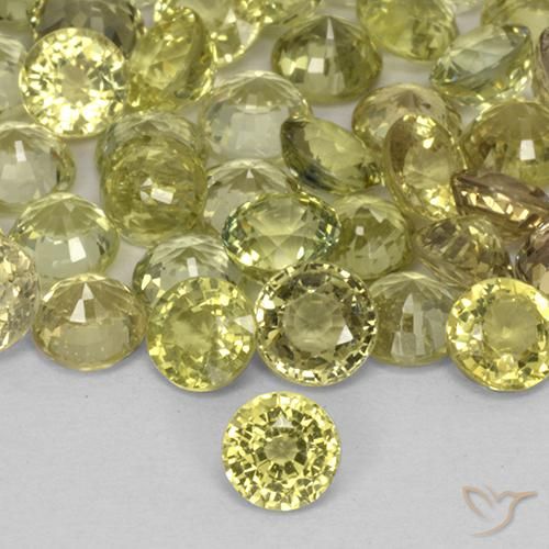 0.47ct 天然 レモンイエロー サファイア, ラウンド, VS