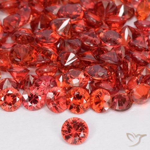 0.14ct 天然 ミディアムダークレッド サファイア, ラウンド, VS