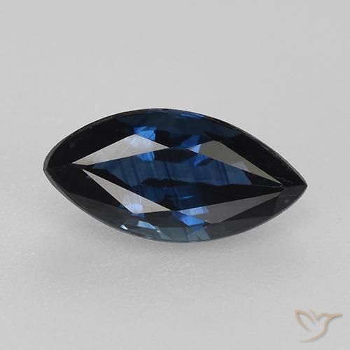 0.82ct 天然 ダークブルー サファイア, マーキーズ, VVS-VS