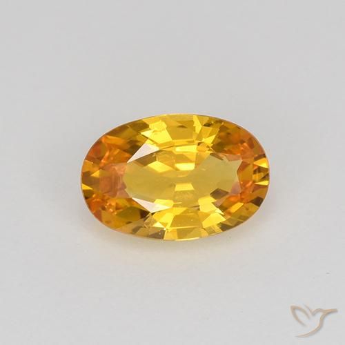 0.67ct 天然 濃いオレンジゴールド サファイア, 楕円形, VVS-VS