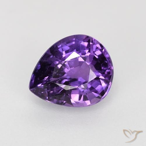 0.84ct 天然 ミディアムバイオレット サファイア, 洋梨の形, VVS-VS