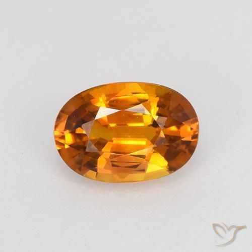 0.77ct 天然 ディープオレンジ サファイア, 楕円形, VVS