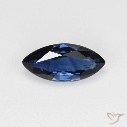 0.65ct 天然 ミッドナイトブルー サファイア, マーキーズ, VVS-VS
