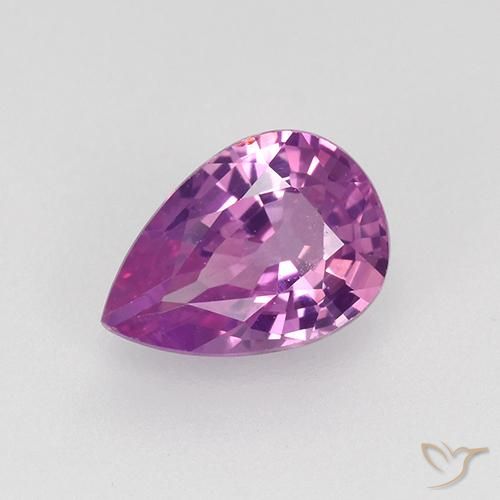 0.82ct 天然 ミディアムダークパープル サファイア, 洋梨の形, VVS-VS