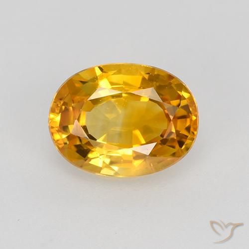 0.86ct 天然 濃いゴールデンオレンジ サファイア, 楕円形, VVS