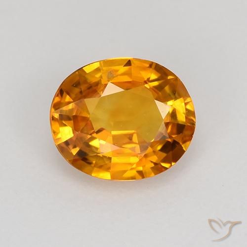 0.80ct 天然 茶色がかったオレンジ サファイア, 楕円形, VVS