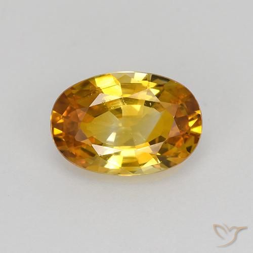 0.92ct 天然 オレンジゴールド サファイア, 楕円形, VS