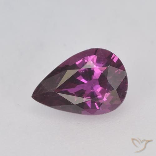 0.67 ct ルース パープル サファイア、6.6 x 4.5 mm ペアカット、マダガスカル産, Photo A