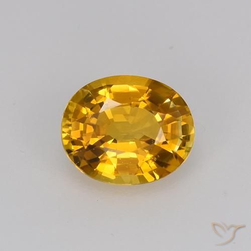 0.75ct 天然 オレンジゴールド サファイア, 楕円形, VVS-VS