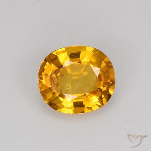 0.75ct 天然 ダークオレンジゴールド サファイア, 楕円形, VVS-VS