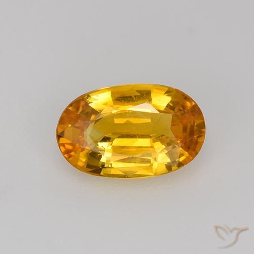 0.83ct 天然 ダークオレンジゴールド サファイア, 楕円形, VVS