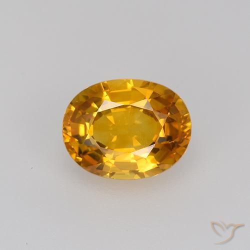 0.81ct 天然 濃いオレンジゴールド サファイア, 楕円形, VVS