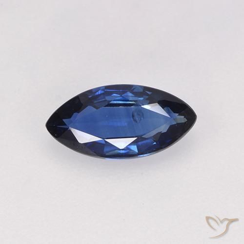 0.65ct 天然 ダークブルー サファイア, マーキーズ, VS