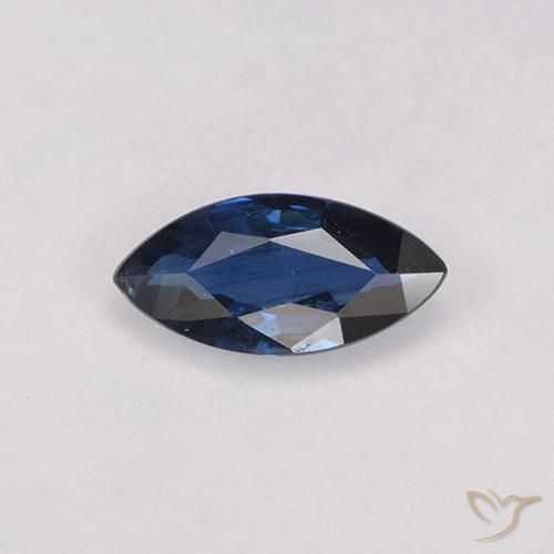 0.55ct 天然 ネイビーブルー サファイア, マーキーズ, VS