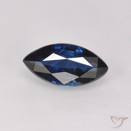 0.76ct 天然 ミッドナイトブルー サファイア, マーキーズ, VVS-VS