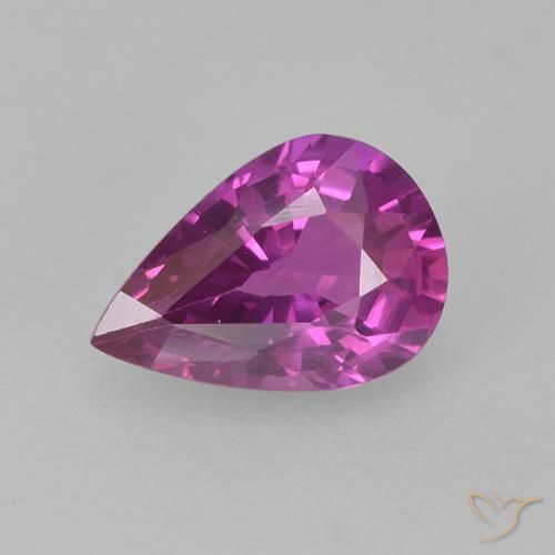 0.66ct 天然 深いピンクがかった紫 サファイア, 洋梨の形, VS